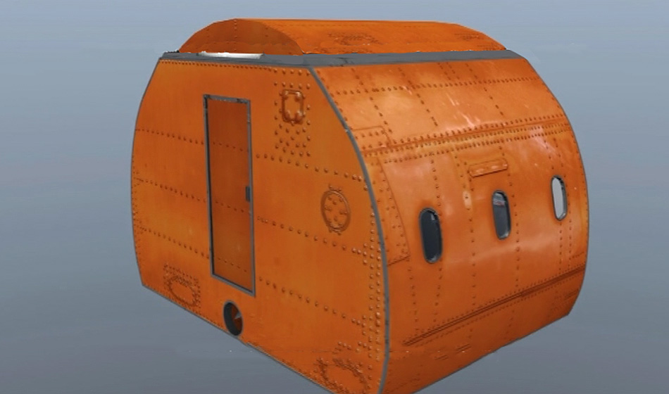 Exterior view of a capsule